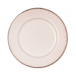 Prato Avulso Sobremesa 20,5cm De Cerâmica Linear Bege